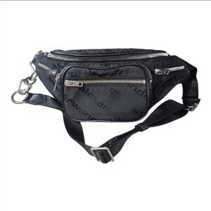 ALEXANDER WANG | Black Nylon Chain Strap Waist Bag / Fanny Pack
